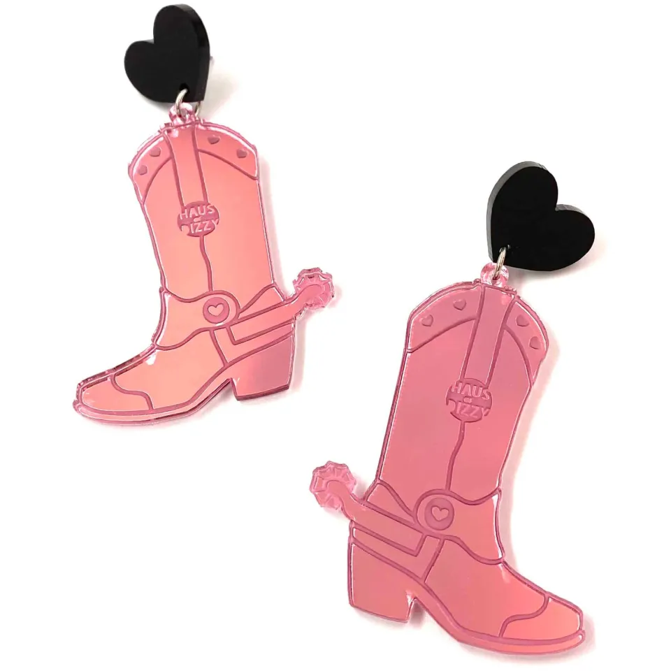 haus_of_dizzy_pony_up_cow_5.webp Earrings^Haus Of Dizzy 'Pony Up' Cowgirl Boot Earrings