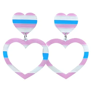Earrings^Haus Of Dizzy 'Pride Flag' Barbie Heart Earrings ?️?