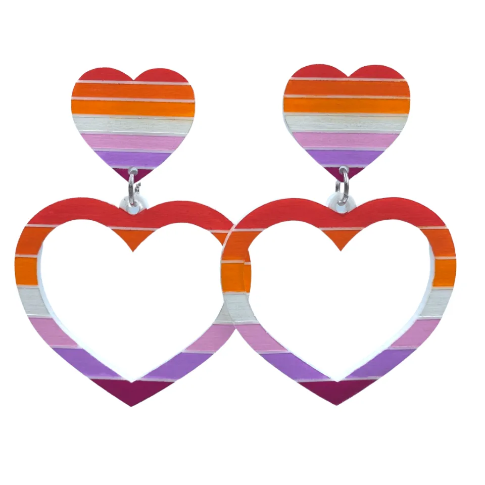 haus_of_dizzy_pride_flag__3-1.webp Earrings^Haus Of Dizzy 'Pride Flag' Barbie Heart Earrings ?️?