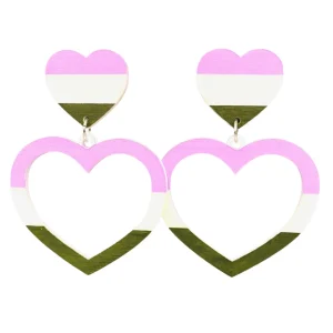Earrings^Haus Of Dizzy 'Pride Flag' Barbie Heart Earrings ?️?