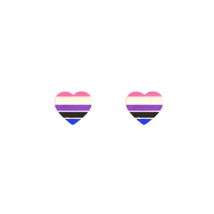 Earrings^Haus Of Dizzy 'Pride Flag' Heart Studs ?️‍?