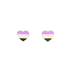 Earrings^Haus Of Dizzy 'Pride Flag' Heart Studs ?️‍?