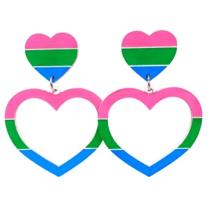 Earrings^Haus Of Dizzy 'Pride Flag' Barbie Heart Earrings ?️?