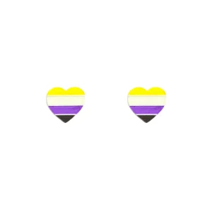 Earrings^Haus Of Dizzy 'Pride Flag' Heart Studs ?️‍?