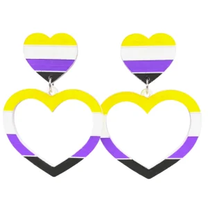 Earrings^Haus Of Dizzy 'Pride Flag' Barbie Heart Earrings ?️?