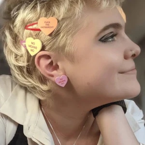 Hair Accessories^Haus Of Dizzy Pronoun 'Gentle Reminder' Candy Heart Hair Clips