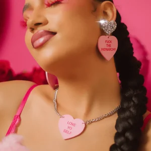 Earrings^Haus Of Dizzy 'Pronoun' Gentle Reminder Candy Heart Earrings