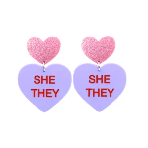 Earrings^Haus Of Dizzy 'Pronoun' Gentle Reminder Candy Heart Earrings