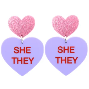 Earrings^Haus Of Dizzy 'Pronoun' Gentle Reminder Candy Heart Earrings