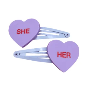 Hair Accessories^Haus Of Dizzy Pronoun 'Gentle Reminder' Candy Heart Hair Clips