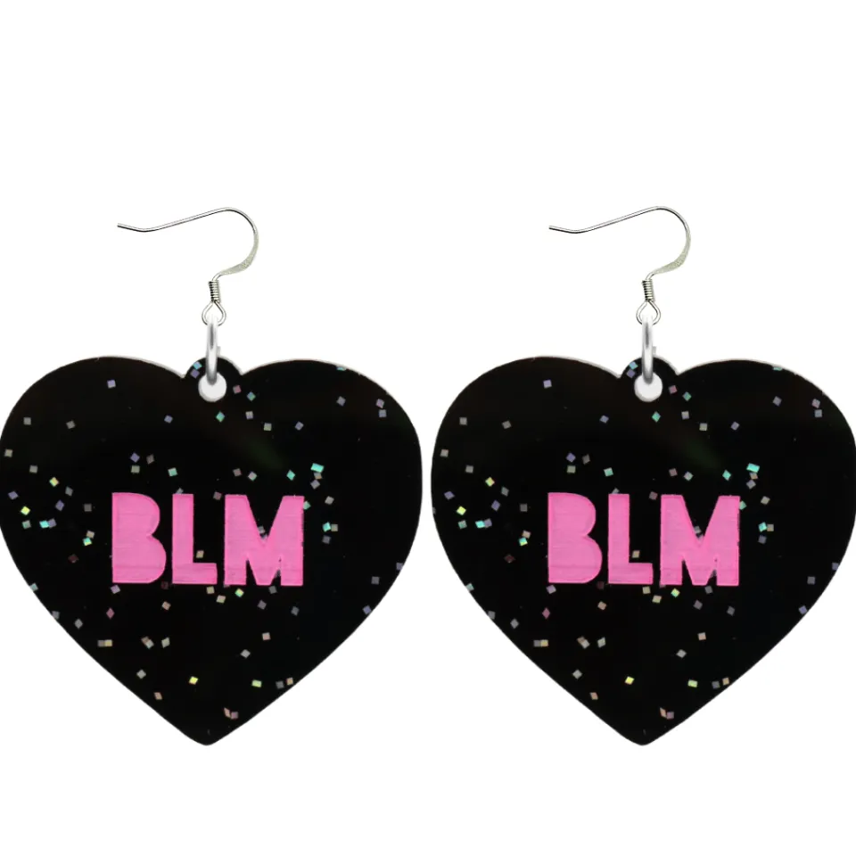 haus_of_dizzy_protest_in__5-2.webp Earrings^Haus Of Dizzy 'PROTEST' in 'BLM' Black Glitter Heart Earrings