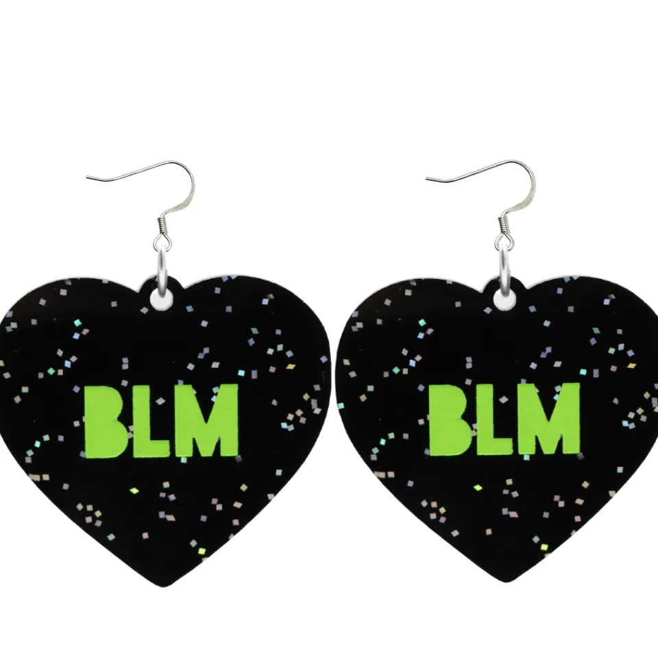haus_of_dizzy_protest_in__6-2.webp Earrings^Haus Of Dizzy 'PROTEST' in 'BLM' Black Glitter Heart Earrings