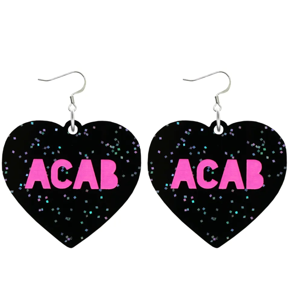 haus_of_dizzy_protest_in__6.webp Earrings^Haus Of Dizzy 'PROTEST' in 'ACAB' Black Glitter Heart Earrings