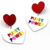 Earrings^Haus Of Dizzy 'Pussy Power' Red Heart Earrings