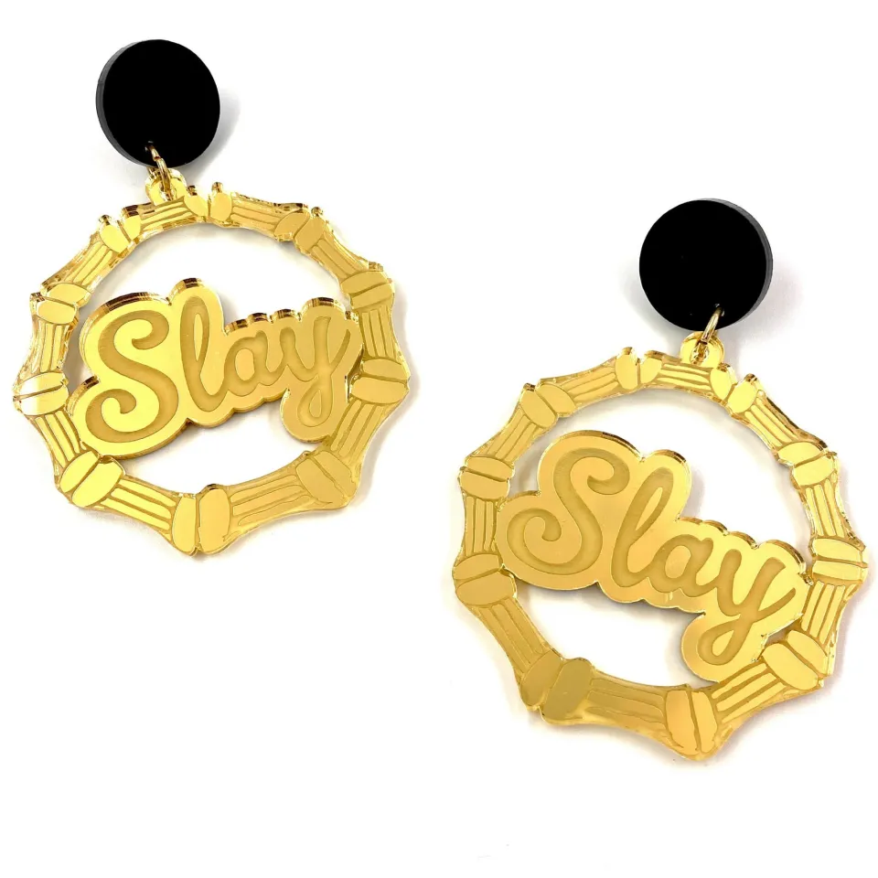 haus_of_dizzy_slay_bamboo_0.webp Earrings^Haus Of Dizzy 'Slay' Bamboo Hoops