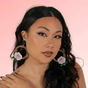 Earrings^Haus Of Dizzy 'Snake Rose' Hoop Earrings