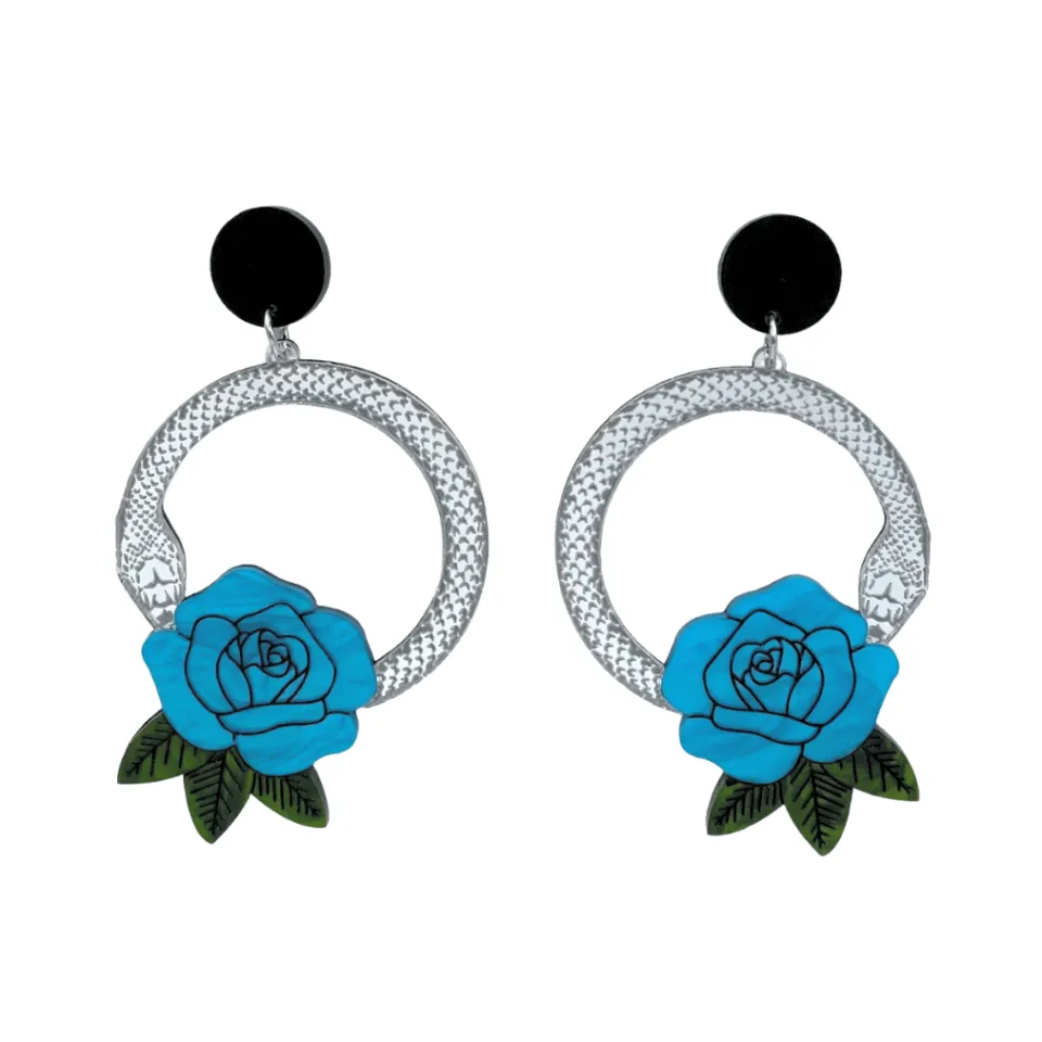 haus_of_dizzy_snake_rose__13.webp Earrings^Haus Of Dizzy 'Snake Rose' Hoop Earrings