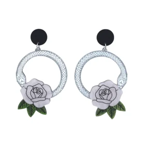 Earrings^Haus Of Dizzy 'Snake Rose' Hoop Earrings
