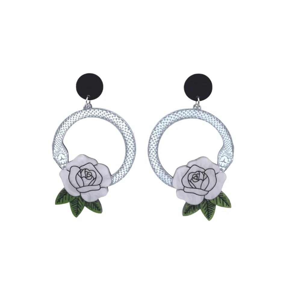 haus_of_dizzy_snake_rose__18.webp Earrings^Haus Of Dizzy 'Snake Rose' Hoop Earrings