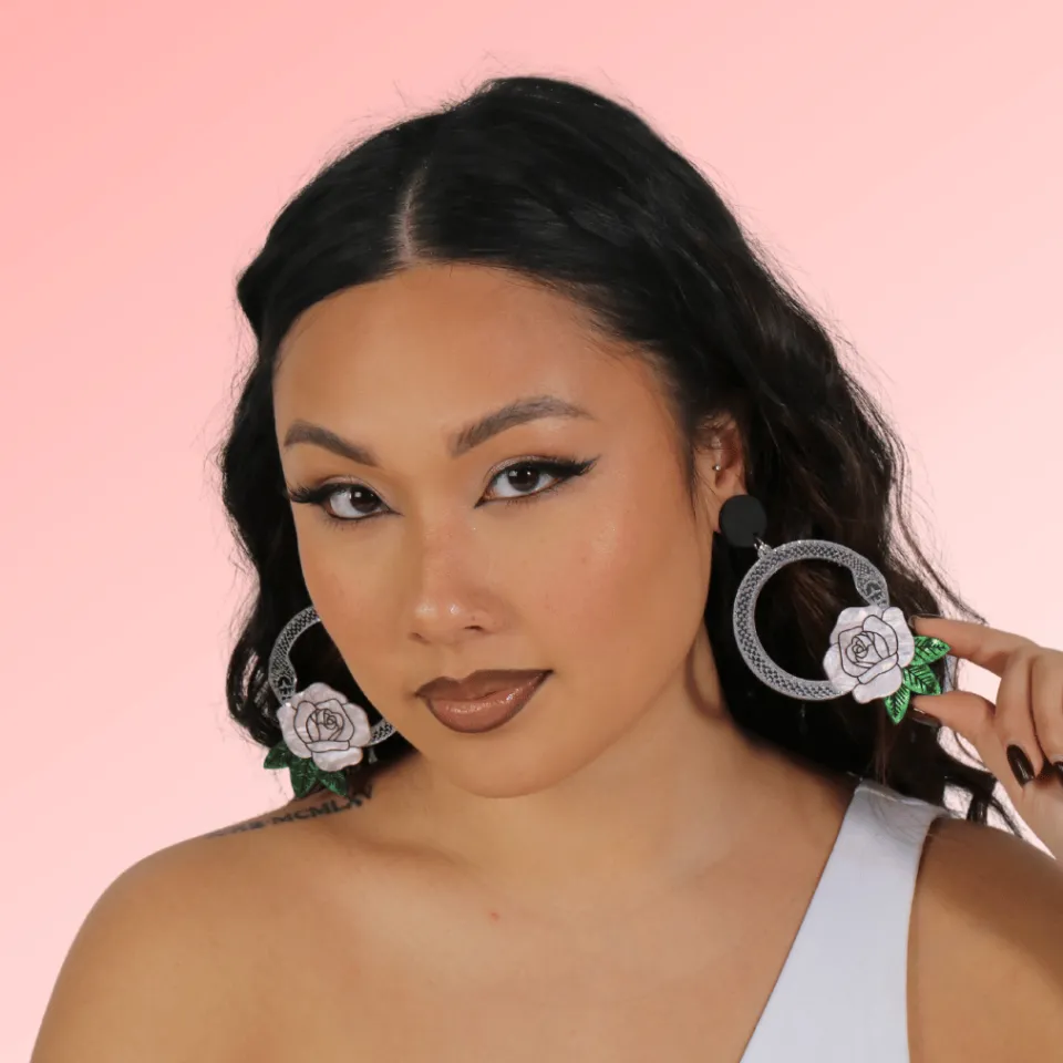 haus_of_dizzy_snake_rose__19.webp Earrings^Haus Of Dizzy 'Snake Rose' Hoop Earrings