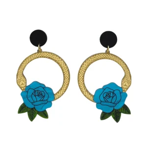 Earrings^Haus Of Dizzy 'Snake Rose' Hoop Earrings