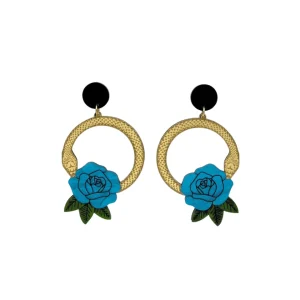 Earrings^Haus Of Dizzy 'Snake Rose' Hoop Earrings