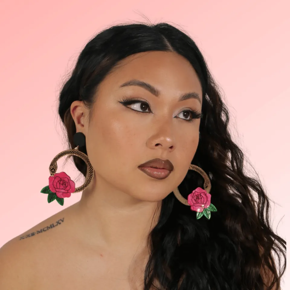 haus_of_dizzy_snake_rose__7.webp Earrings^Haus Of Dizzy 'Snake Rose' Hoop Earrings