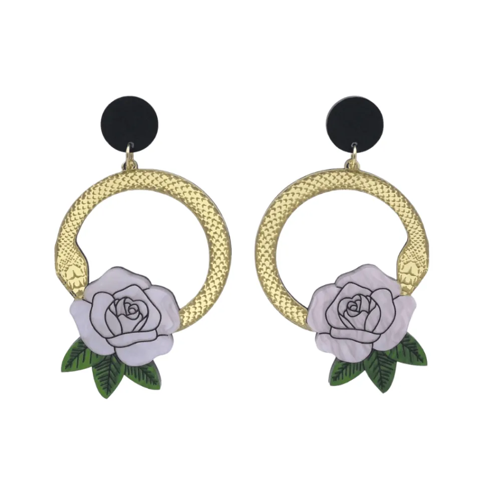 haus_of_dizzy_snake_rose__8.webp Earrings^Haus Of Dizzy 'Snake Rose' Hoop Earrings