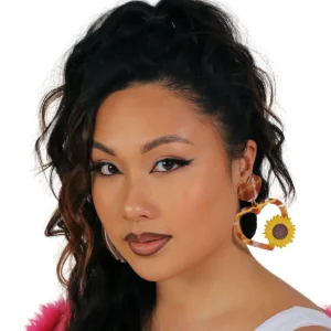 Earrings^Haus Of Dizzy Sunflower Plaid Heart Earrings ?