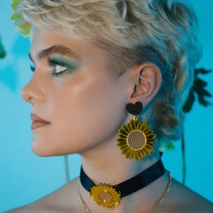 Earrings^Haus Of Dizzy 'Sweet Sunflower' Mirrored Earrings