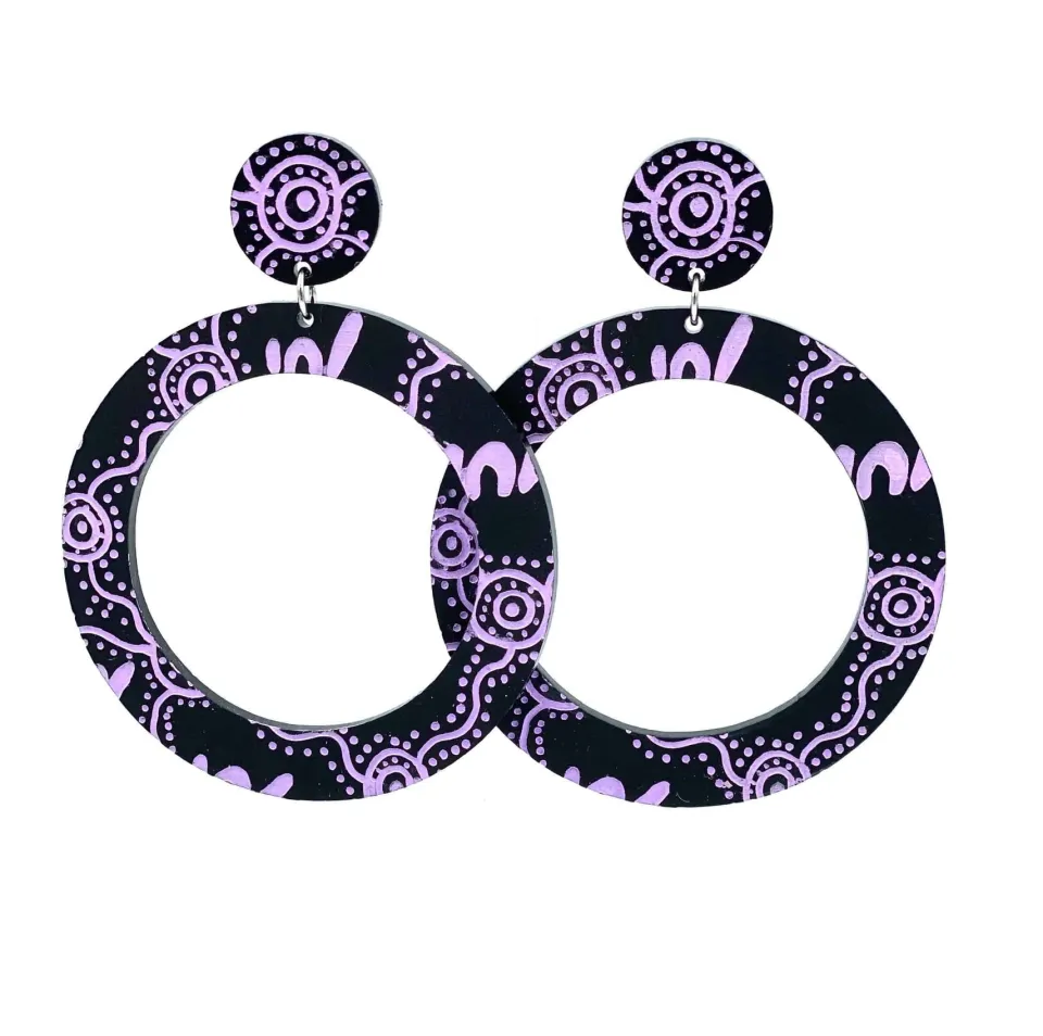 haus_of_dizzy_wiradjuri_y_0-1.webp Earrings^Haus Of Dizzy 'Wiradjuri Yinaa' Hoop Earrings