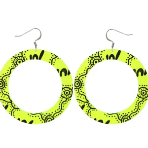 Earrings^Haus Of Dizzy 'Wiradjuri Yinaa' Neon Hoop Earrings