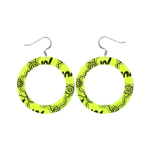 Earrings^Haus Of Dizzy 'Wiradjuri Yinaa' Neon Hoop Earrings