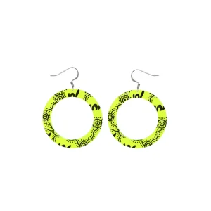Earrings^Haus Of Dizzy 'Wiradjuri Yinaa' Neon Hoop Earrings
