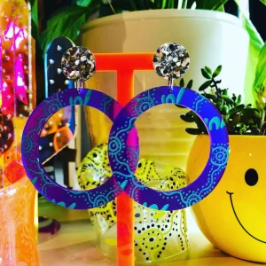 Earrings^Haus Of Dizzy 'Wiradjuri Yinaa' Neon Hoop Earrings