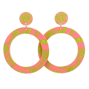Earrings^Haus Of Dizzy 'Wiradjuri Yinaa' Hoop Earrings