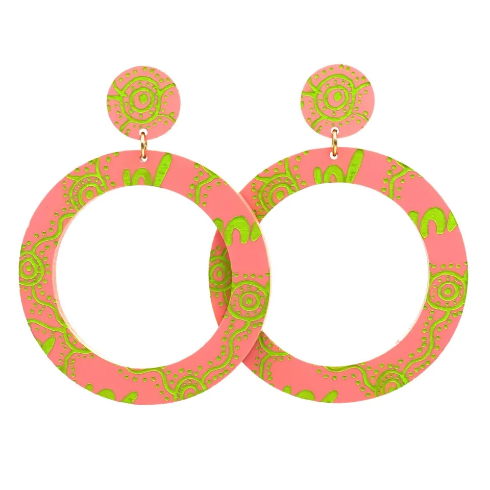 haus_of_dizzy_wiradjuri_y_3-1.webp Earrings^Haus Of Dizzy 'Wiradjuri Yinaa' Hoop Earrings