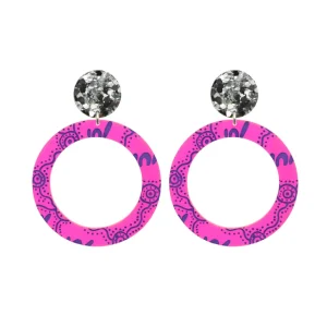 Earrings^Haus Of Dizzy 'Wiradjuri Yinaa' Neon Hoop Earrings
