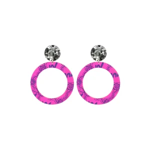 Earrings^Haus Of Dizzy 'Wiradjuri Yinaa' Neon Hoop Earrings