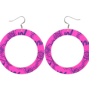 Earrings^Haus Of Dizzy 'Wiradjuri Yinaa' Neon Hoop Earrings