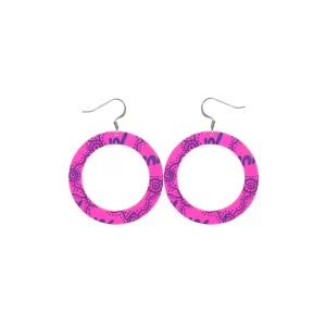 Earrings^Haus Of Dizzy 'Wiradjuri Yinaa' Neon Hoop Earrings