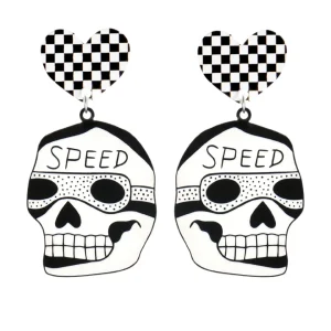 Earrings^Haus Of Dizzy x Roxxi's Poolroom 'Speed Skull' Earrings