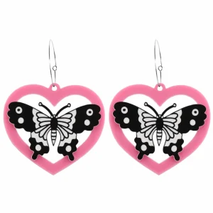 Earrings^Haus Of Dizzy x Roxxi's Poolroom 'Butterfly' Barbie Heart Earrings
