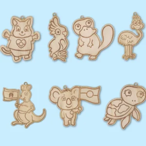 Keyrings^Haus Of Dizzy Haus of Ziggy Lee x DIY Australian Animal Wooden Colouring-in Kit