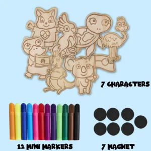 Keyrings^Haus Of Dizzy Haus of Ziggy Lee x DIY Australian Animal Wooden Colouring-in Kit