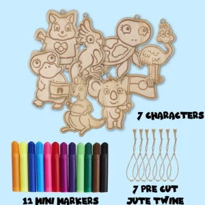 Keyrings^Haus Of Dizzy Haus of Ziggy Lee x DIY Australian Animal Wooden Colouring-in Kit