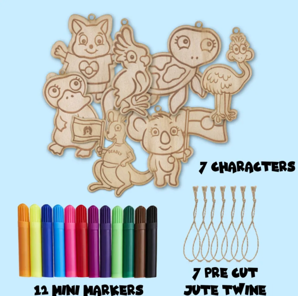 haus_of_ziggy_lee_x_haus__4-1.webp Keyrings^Haus Of Dizzy Haus of Ziggy Lee x DIY Australian Animal Wooden Colouring-in Kit